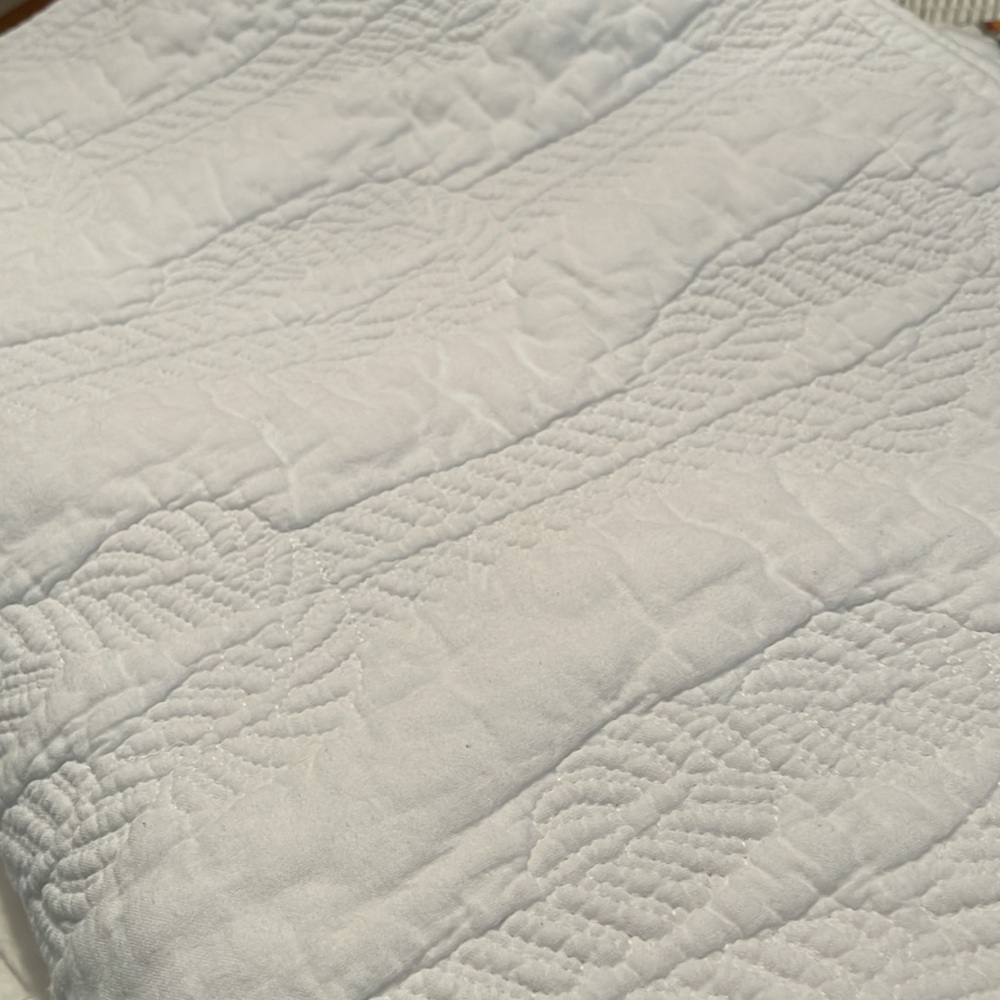 Max Studio White Soft Patterned Cotton Throw Quilt perfect for everyday needs